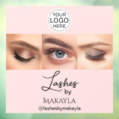 Autocollant Pour Fenêtre Blush Pink Script Logo Photo Lashes Studio (Feuille 3)