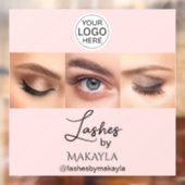 Autocollant Pour Fenêtre Blush Pink Script Logo Photo Lashes Studio (Feuille 2)