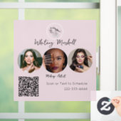 Autocollant Pour Fenêtre Blush Pink Script Logo Photo Makeup Artist (Maison)