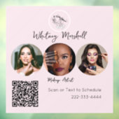 Autocollant Pour Fenêtre Blush Pink Script Logo Photo Makeup Artist (Feuille 3)