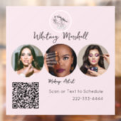 Autocollant Pour Fenêtre Blush Pink Script Logo Photo Makeup Artist (Feuille 2)