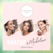 Autocollant Pour Fenêtre Blush Pink Script Logo Photo Makeup Studio (Feuille 3)