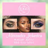 Autocollant Pour Fenêtre Blush Pink Script Logo Photo Makeup Studio (Feuille 3)
