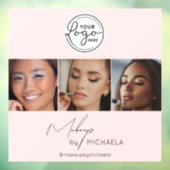 Autocollant Pour Fenêtre Blush Pink Script Logo Photo Makeup Studio  (Feuille 3)