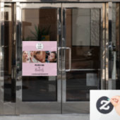 Autocollant Pour Fenêtre Blush Pink Script Logo Photo Makeup Studio (Porte de bureau)