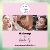 Autocollant Pour Fenêtre Blush Pink Script Logo Photo Makeup Studio (Feuille 3)