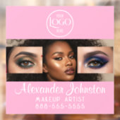 Autocollant Pour Fenêtre Blush Pink Script Logo Photo Makeup Studio (Feuille 2)