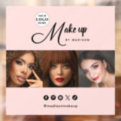 Autocollant Pour Fenêtre Blush Pink Script Logo Photo Makeup Studio (Feuille 2)