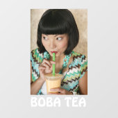 Autocollant Pour Fenêtre Boba Tea Bubble Boire Fenêtre Annonce Cling (Feuille)