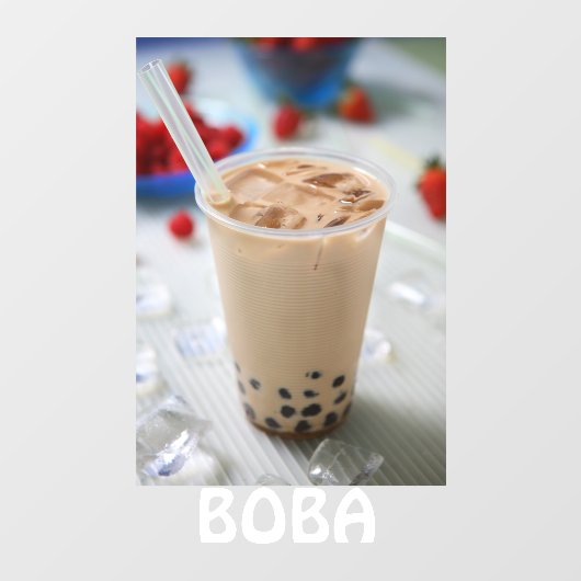 Autocollant Pour Fenêtre Boba Tea Bubble Boire Publicité