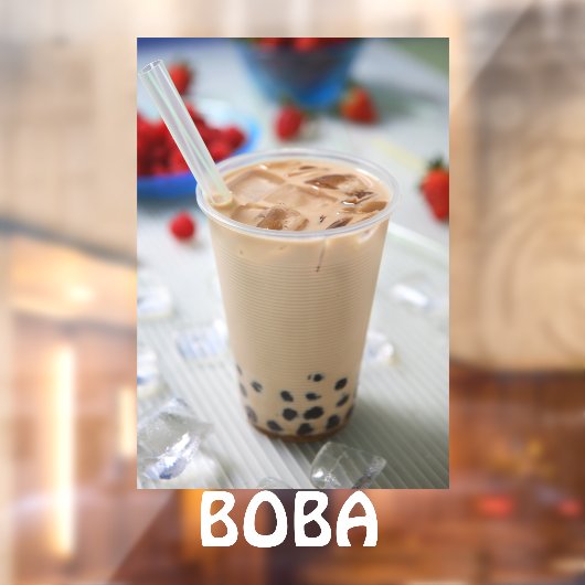 Autocollant Pour Fenêtre Boba Tea Bubble Boire Publicité (Feuille 2)