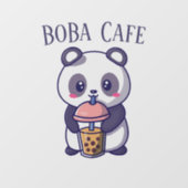 Autocollant Pour Fenêtre Boba Tea, Buble lait thé (Feuille)