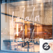 Autocollant Pour Fenêtre Boho Falala Script Rose & Marron (Fenêtre de café)