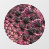 Autocollant Pour Fenêtre Boho Funky Eclectique Rose Noir Abstrait Fractal (Feuille)