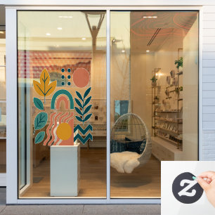 Autocollant Pour Fenêtre Boho moderne Abstrait Nature Wall Art