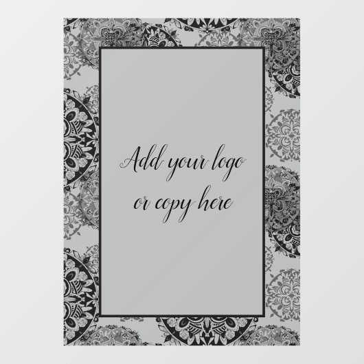 Autocollant Pour Fenêtre Boho Warm Grays Mandalas Clou Fenêtre (Feuille)