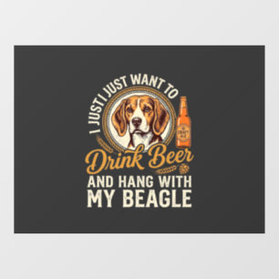 Autocollant Pour Fenêtre Boire Bière Beagle Chien Bière Artisanale Bouteill