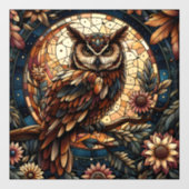 Autocollant Pour Fenêtre Bois Brown Chouette Vitrage Vitrage Vitrage Clouis (Feuille)