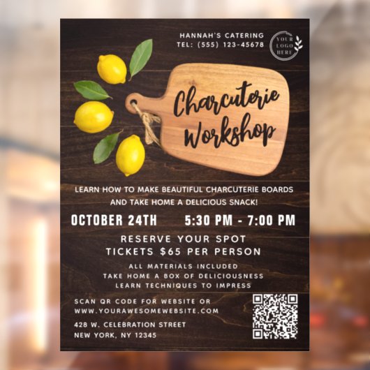 Autocollant Pour Fenêtre Bois rustique Découpe Citrus Cuisine Script (Feuille 2)