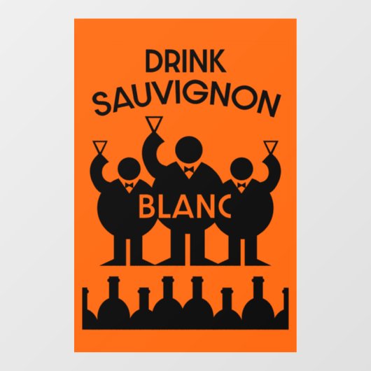 Autocollant Pour Fenêtre Boisson de vin Sauvignon Blanc (Feuille)