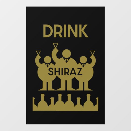 Autocollant Pour Fenêtre Boissons de vins de Shiraz (Feuille)