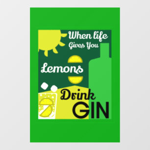 Autocollant Pour Fenêtre Boissons Gin   Love Gin   Décor   Service de barre