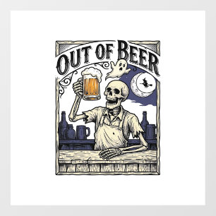 Autocollant Pour Fenêtre Boîte à bière squelette vintage Halloween Fête