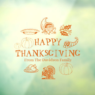 Autocollant Pour Fenêtre Bon thanksgiving orange