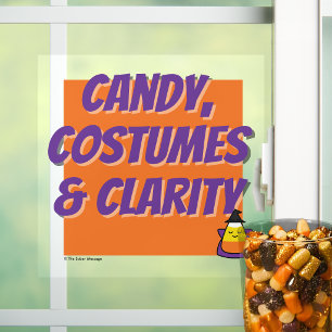Autocollant Pour Fenêtre Bonbons, Costumes & Clarté Fête d'Halloween sans