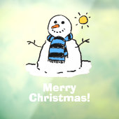 Autocollant Pour Fenêtre Bonhomme de neige avec Joyeux Noël (Feuille 3)