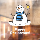 Autocollant Pour Fenêtre Bonhomme de neige avec Joyeux Noël (Feuille 2)