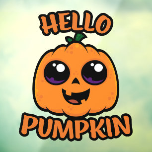 Autocollant Pour Fenêtre Bonjour Citrouille mignon Halloween Jack-O-Lantern
