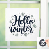 Autocollant Pour Fenêtre Bonjour hiver Noël Flambeau de neige saison hiver (Maison)