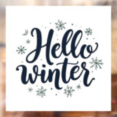 Autocollant Pour Fenêtre Bonjour hiver Noël Flambeau de neige saison hiver (Feuille 2)