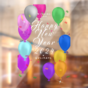 Autocollant Pour Fenêtre Bonne année Bannière de ballons