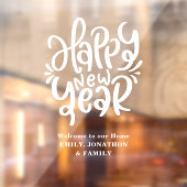 Autocollant Pour Fenêtre Bonne Année Bienvenue À Accueil Nom Script (Feuille 2)