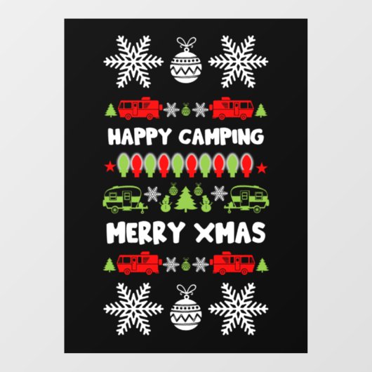 Autocollant Pour Fenêtre Bonne saison de Noël caravane (Feuille)