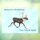 Autocollant Pour Fenêtre Bonnes Fêtes - Caribou (rennes) Sur Neige (Feuille 3)