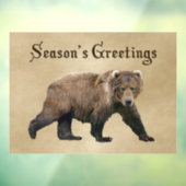 Autocollant Pour Fenêtre Bonnes Fêtes - Ours Kodiak (Feuille 3)