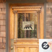 Autocollant Pour Fenêtre Bonnes Fêtes - Ours Kodiak (Porte d'accueil)