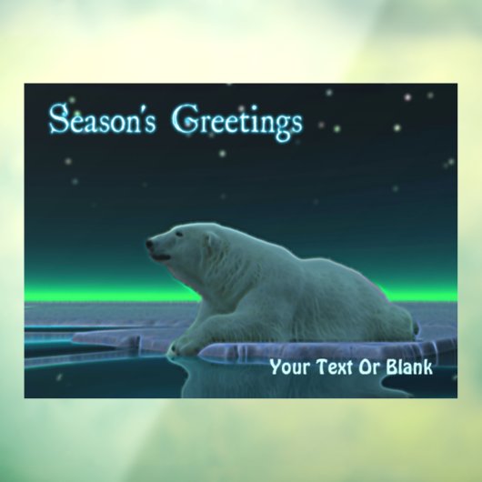 Autocollant Pour Fenêtre Bonnes Fêtes - Ours polaire en bordure de glace (Feuille 3)