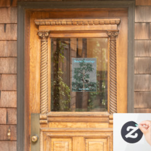Autocollant Pour Fenêtre Bonnes Fêtes - Porcupine Dans Un Pin Tree Holi