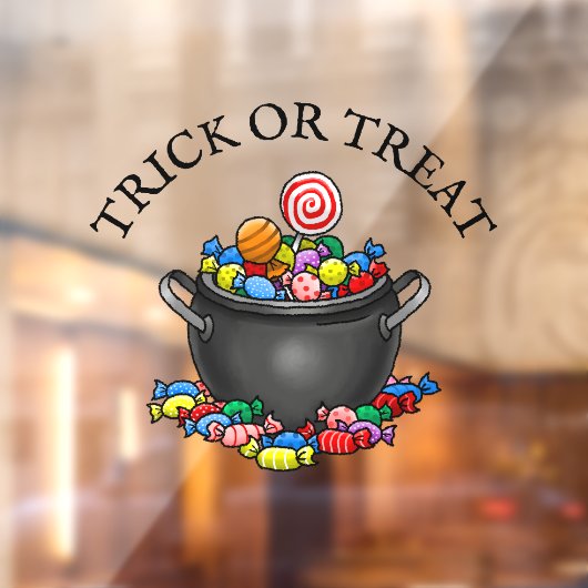 Autocollant Pour Fenêtre Bonnet de bonbon ou de traitement Cauldron (Feuille 2)