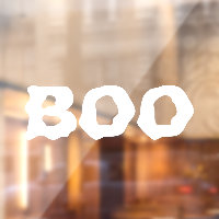Boo blanc éffrayant effrayant drôle de typographie