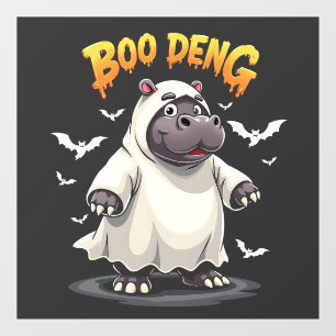 Autocollant Pour Fenêtre Boo Deng Ghost Baby Pygmy Hippo Moo Deng Halloween