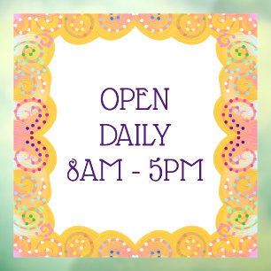 Autocollant Pour Fenêtre Bordure jaune Whimsical