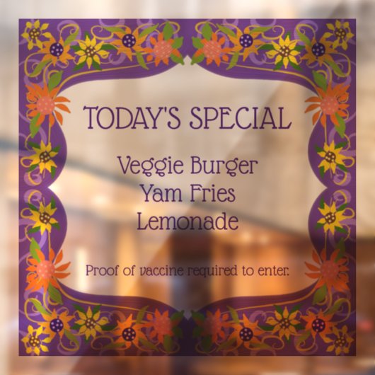 Autocollant Pour Fenêtre Bordure Plutôt Florale Violet (Feuille 2)