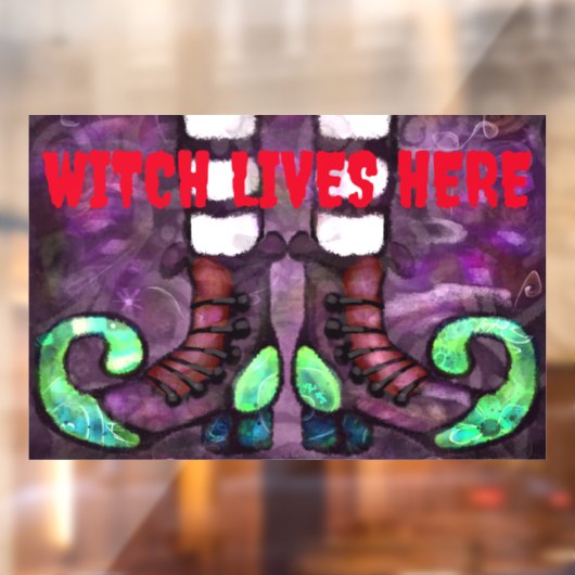 Autocollant Pour Fenêtre Bottes de sorcière d'Halloween blanc (Feuille 2)