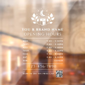 Autocollant Pour Fenêtre Bougie de cuisine Heures d'ouverture Code QR (Feuille 2)