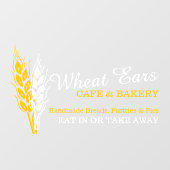 Autocollant Pour Fenêtre Boulangerie artisanale écriteau de blé (Feuille)